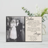 Black & Ivory 50 Jahre Liebe Jahrestag Einladung (Stehend Vorderseite)