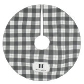 Black & Ivory Buffalo Kariertes Monogram Tree Skir Polyester Weihnachtsbaumdecke (Vorderseite)