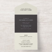 Black & Ivory | Cool Moderne Kunst, Dichtung und M All-in-One-Einladung (Innenseite)