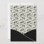 Black Ivory Cream Damask Wedding Einladung (Rückseite)