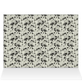 Black Ivory Cream Damask Wedding Table Card (Innenansicht Horizontal (Oben))
