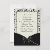 Black Ivory Cream Damask Wedding UAWG Einladung (Vorderseite)