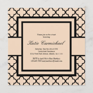 Black & Ivory Damask Einladung
