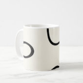 Black Ivory Flowing Line Abstract Kaffeetasse (Vorderseite Links)