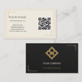 Black Ivory Gold Benutzerdefiniertes Logo QR Gesch Visitenkarte