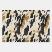 Black Ivory Gold Western Cowhide Geschenkpapier Set (Vorderseite)