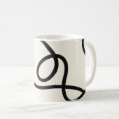 Black Ivory Loop Line Abstract Kaffeetasse (VorderseiteRechts)