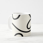 Black Ivory Loop Line Abstract Kaffeetasse (Vorderseite Links)