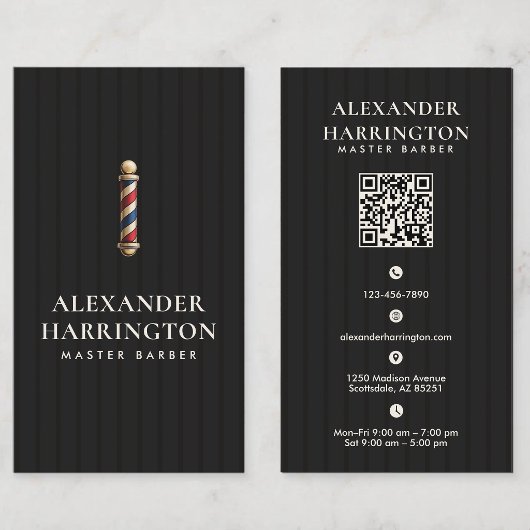 Black Ivory Master Friseur QR-Code Visitenkarte