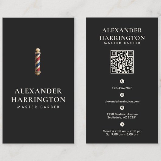 Black Ivory Master Friseur QR-Code Visitenkarte
