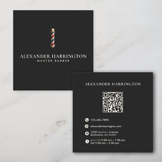 Black Ivory Master Friseur QR-Code Visitenkarte