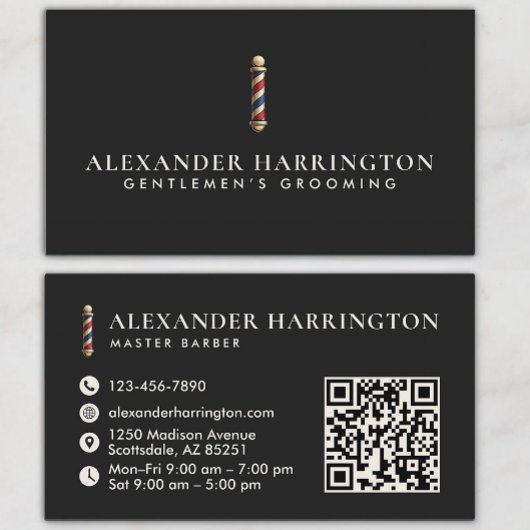 Black Ivory Master Friseur QR-Code Visitenkarte