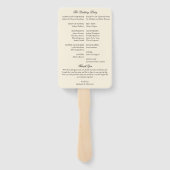 Black & Ivory Old Money Wedding Program Itinerary Fächer (Rückseite)