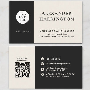 Black Ivory QR-Code Social Icon Barbier Pflege Visitenkarte