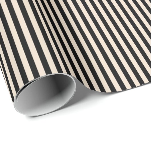 black & ivory stripe geschenkpapier (Rolleneckpunkt)