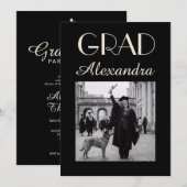 Black Ivory Veterinary Medicine Graduation Party Einladung (Vorne/Hinten)