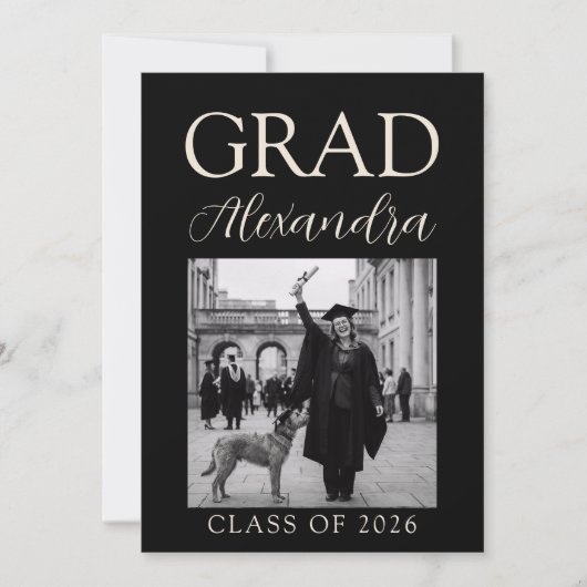 Black Ivory Veterinary Medicine Graduation Party Einladung (Vorderseite)