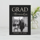 Black Ivory Veterinary Medicine Graduation Party Einladung (Stehend Vorderseite)