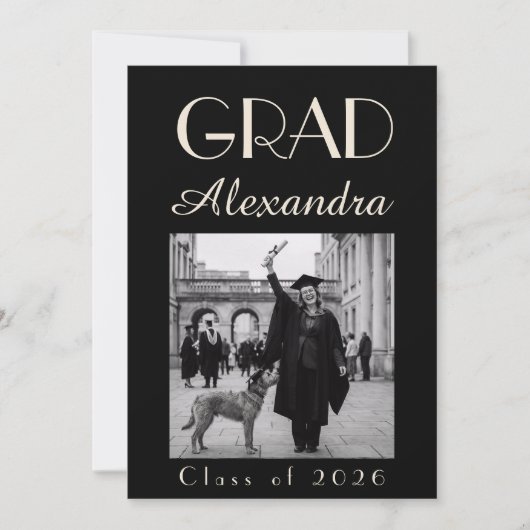 Black Ivory Veterinary Medicine Graduation Party Einladung (Vorderseite)