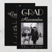 Black Ivory Veterinary Medicine Graduation Party Einladung (Vorne/Hinten)