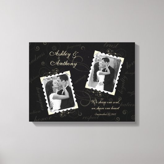 Black Ivory Wedding Foto Wrapped Canvas Print Leinwanddruck (Vorderseite)