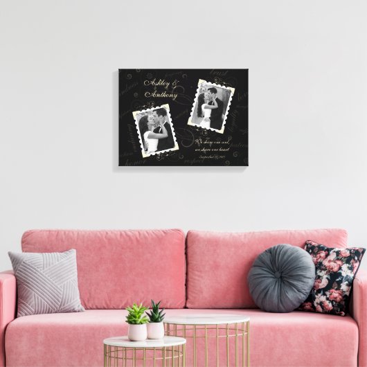 Black Ivory Wedding Foto Wrapped Canvas Print Leinwanddruck (Insitu (Wohnzimmer))