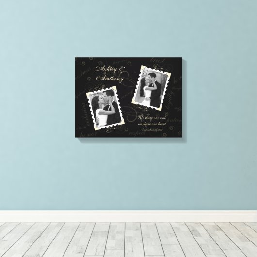 Black Ivory Wedding Foto Wrapped Canvas Print Leinwanddruck (Insitu (Holzboden))