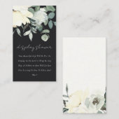BLACK IVORY WHITE FLORAL BUNCH ANZEIGEN BABY DUSCH BEGLEITKARTE (Vorne/Hinten)