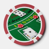 Black Jack Poker Chip wird zu (Rückseite)