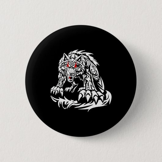 Black Jacob Fatu Wolf Button (Vorderseite)