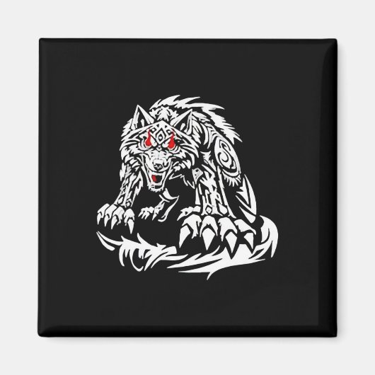 Black Jacob Fatu Wolf Magnet (Vorne)