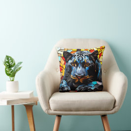 Black Jagua Mosaic-Hartglas Kissen