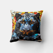 Black Jagua Mosaic-Hartglas Kissen (Rückseite)