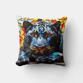 Black Jagua Mosaic-Hartglas Kissen (Vorderseite)