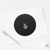 Black Jaguar oder Panther Big Cat Face Runder Aufkleber (Umschlag)