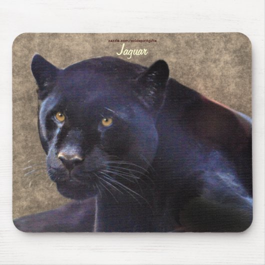 Black Jaguar Panther Big Cat Wildlife Mousepad (Vorne)