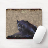 Black Jaguar Panther Big Cat Wildlife Mousepad (Mit Mouse)