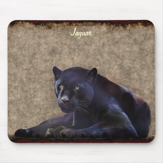 Black Jaguar Panther Big Cat Wildlife Mousepad (Vorne)