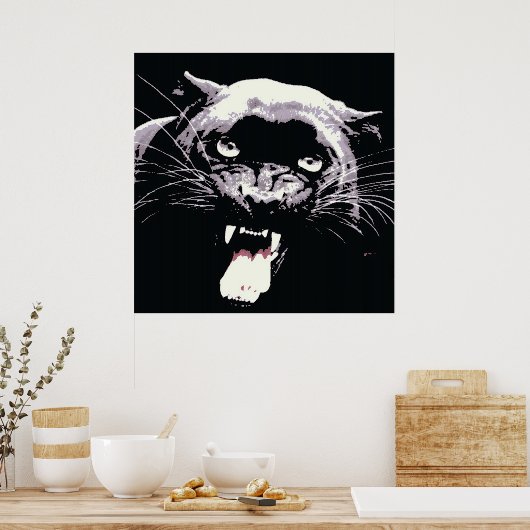 Black Jaguar Panther Poster (Küche)