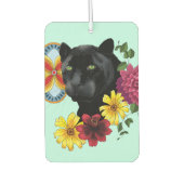 Black Jaguar Portrait Blume Autolufterfrischer (Vorderseite)