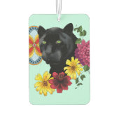 Black Jaguar Portrait Blume Autolufterfrischer (Rückseite)