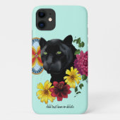 Black Jaguar Portrait Blume Case-Mate iPhone Hülle (Rückseite)