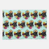 Black Jaguar Portrait Blume Geschirrtuch (Horizontal)