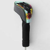 Black Jaguar Portrait Blume Golf Headcover (angewinkelt)