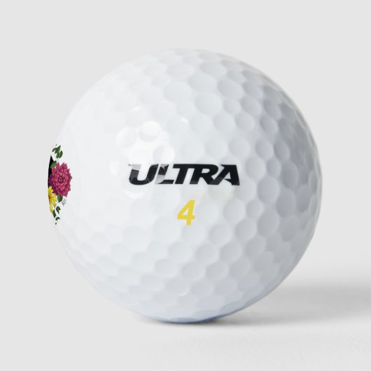 Black Jaguar Portrait Blume Golfball (Logo)