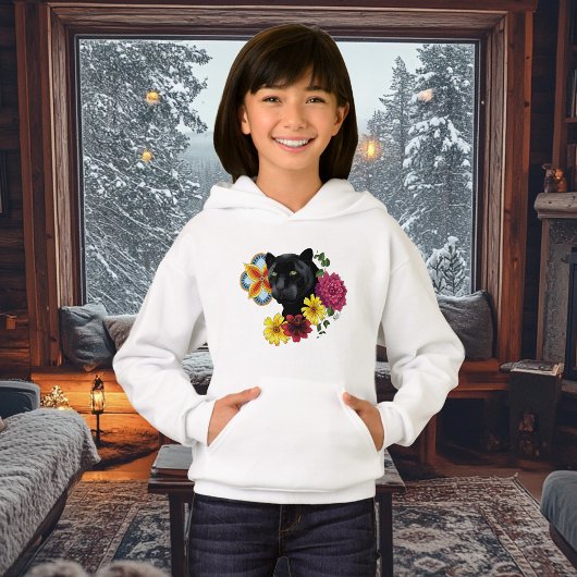 Black Jaguar Portrait Blume Hoodie