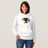 Black Jaguar Portrait Blume Hoodie (Vorne ganz)