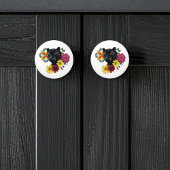 Black Jaguar Portrait Blume Keramikknauf