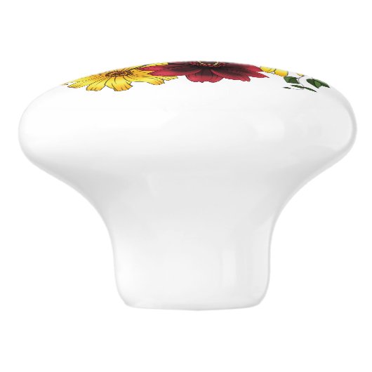 Black Jaguar Portrait Blume Keramikknauf (Seitenansicht)