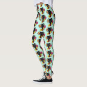 Black Jaguar Portrait Blume Leggings (Links)